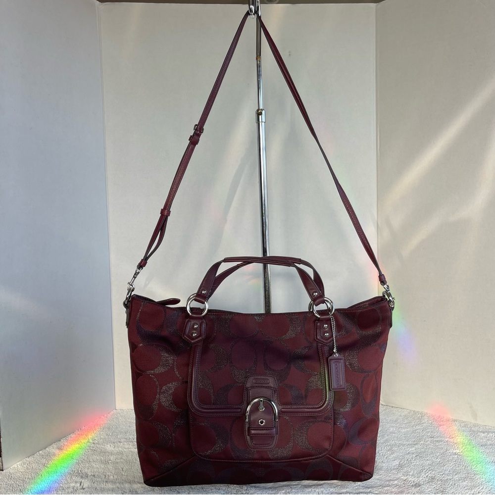 Coach Campbell Signature Metallic Belle Carryall handbag F26246
